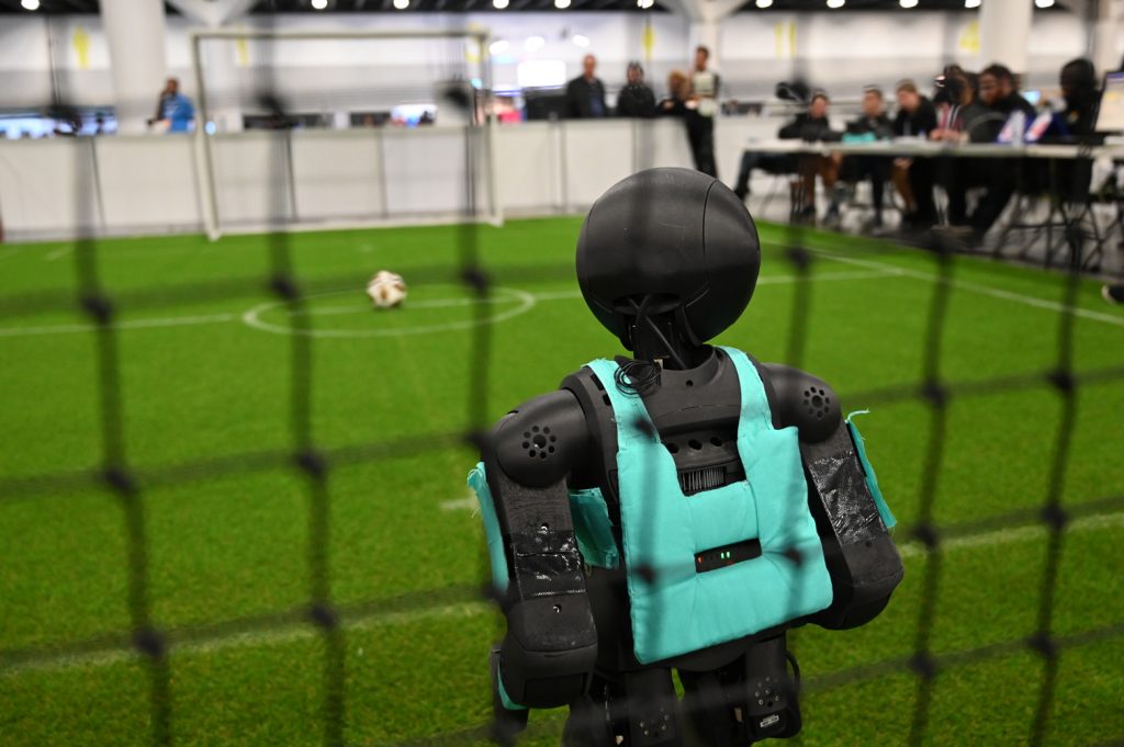 Robot playing Soccer at the Robocup