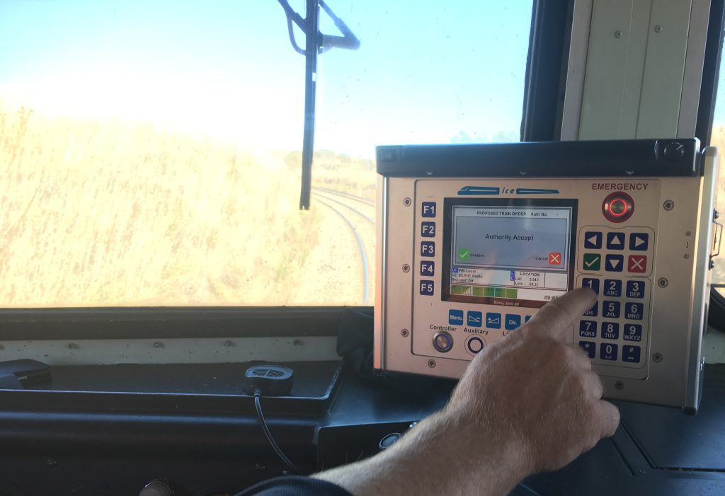Train driver accepting an Electronic Authority